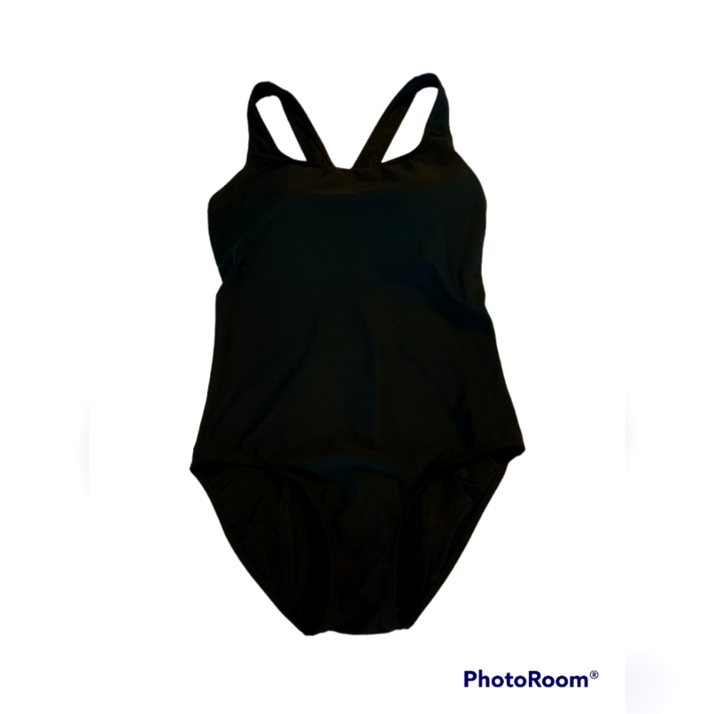 L.L.Bean Black One Piece Swimsuit Women's Sz 12 - Picture 1 of 4